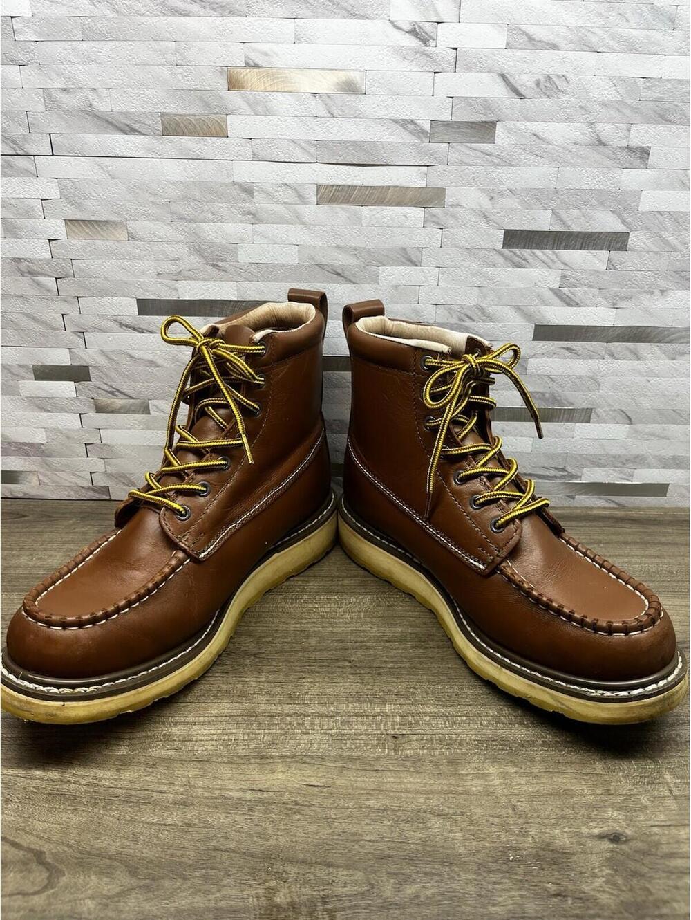 VTG DIEHARD Moc Toe/Crepe Sole MENS SZ 10D Leather Work Boots Brown